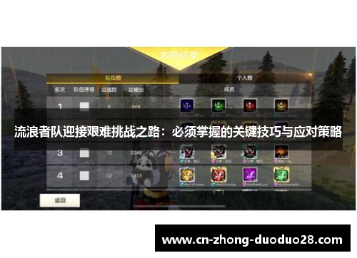 流浪者队迎接艰难挑战之路:必须掌握的关键技巧与应对策略 流浪者队迎接艰难挑战之路:必须掌握的关键技巧与应对策略